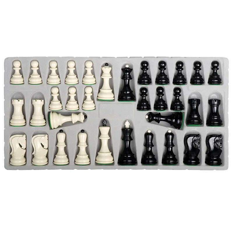 KIMLUD, Luxury Large Chess Set King High 96mm Plastic Nonmagnetic Chess Pieces For Children Family Travel Professional Board Table Game, KIMLUD Womens Clothes