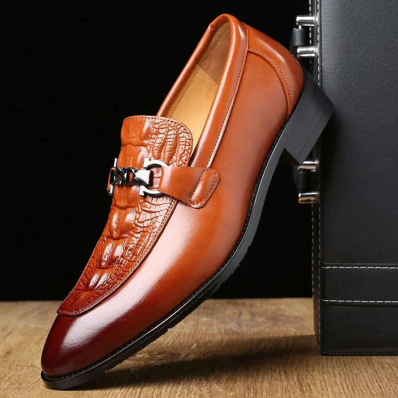 Luxury Men Leather Shoes Fashion Wedding Party Shoes Luxury Men Designer Business Flats Shoes Large Size 2020 New rty6 - KIMLUD