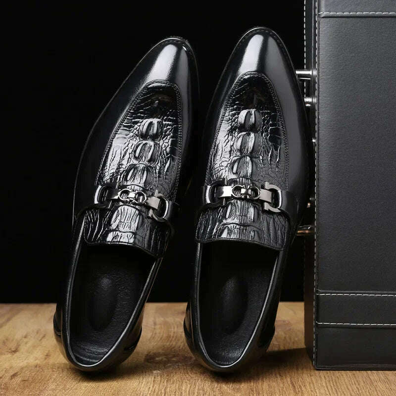 KIMLUD, Luxury Men Leather Shoes Fashion Wedding Party Shoes Luxury Men Designer Business Flats Shoes Large Size 2020 New rty6, KIMLUD Womens Clothes