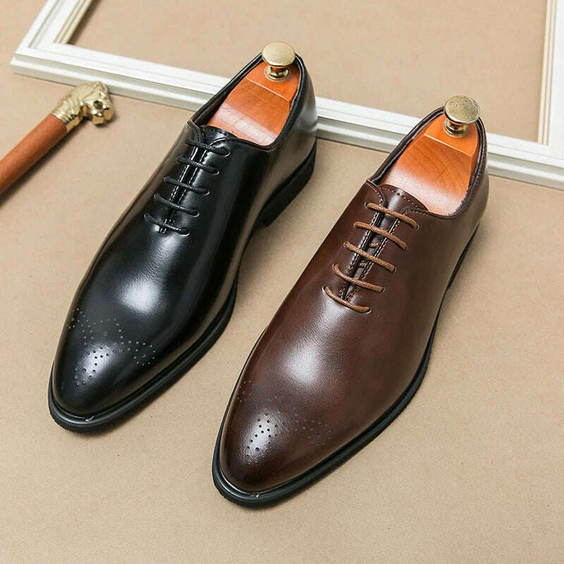 KIMLUD, Luxury Mens Leather Shoes High Quality Men's Shoes Fashion Oxford Wedding Men Dress Leather Shoes 2024 Gentleman Office Man Shoe, KIMLUD Womens Clothes