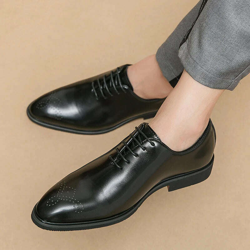 KIMLUD, Luxury Mens Leather Shoes High Quality Men's Shoes Fashion Oxford Wedding Men Dress Leather Shoes 2024 Gentleman Office Man Shoe, KIMLUD Womens Clothes