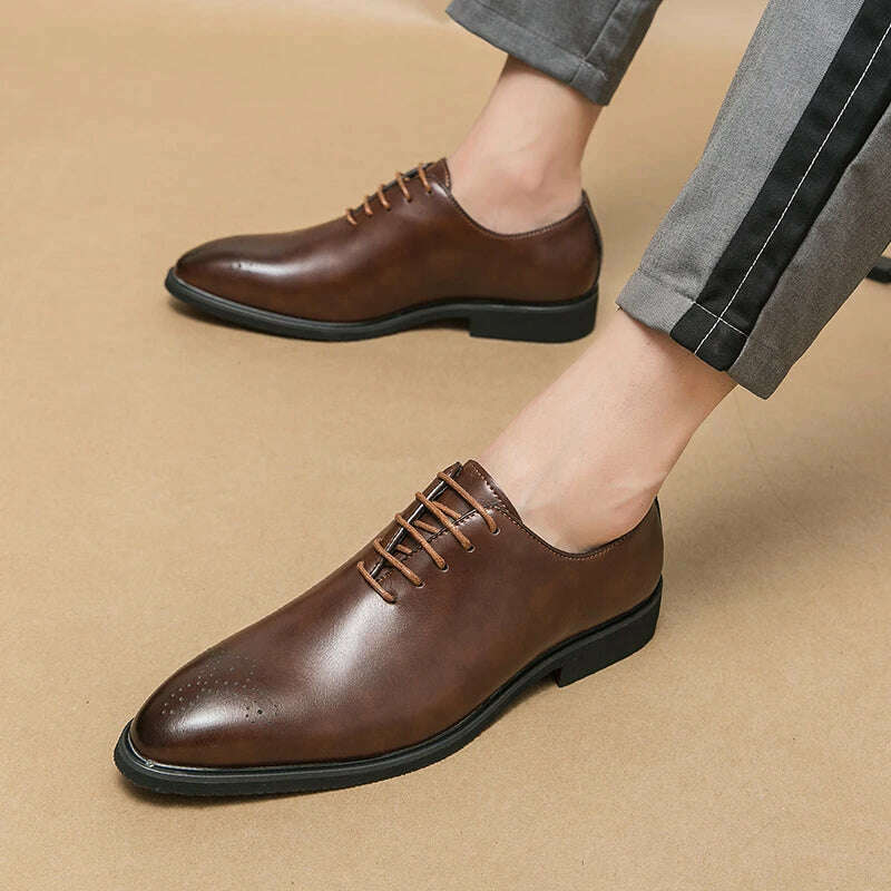 KIMLUD, Luxury Mens Leather Shoes High Quality Men's Shoes Fashion Oxford Wedding Men Dress Leather Shoes 2024 Gentleman Office Man Shoe, KIMLUD Womens Clothes