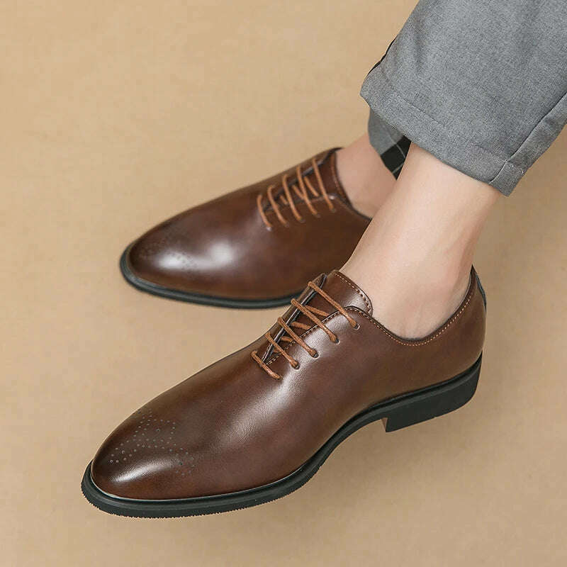 KIMLUD, Luxury Mens Leather Shoes High Quality Men's Shoes Fashion Oxford Wedding Men Dress Leather Shoes 2024 Gentleman Office Man Shoe, KIMLUD Womens Clothes