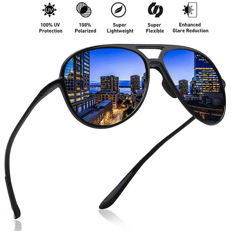 KIMLUD, Luxury Men's Polarized Sunglasses Driving Sun Glasses For Men Women Brand Designer Male Vintage Black Pilot Sunglasses UV400, KIMLUD Womens Clothes