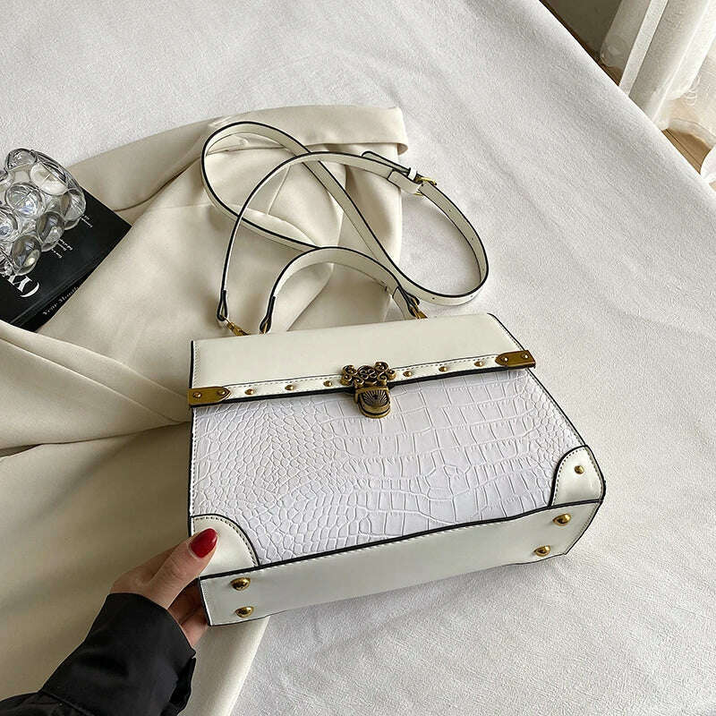 KIMLUD, Luxury Purple Handbag Classic Women Bag 2024 New Designer Shoulder Bag High Quality Solid Pu Leather Crossbody Small Square Bag, white / (20cm<Max Length<30cm) / CHINA, KIMLUD APPAREL - Womens Clothes