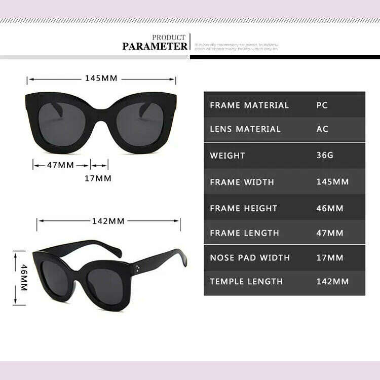 Luxury Rectangle sunglasses women brand designer retro cat eye sun glasses Female Eyewear UV400 oculos - KIMLUD