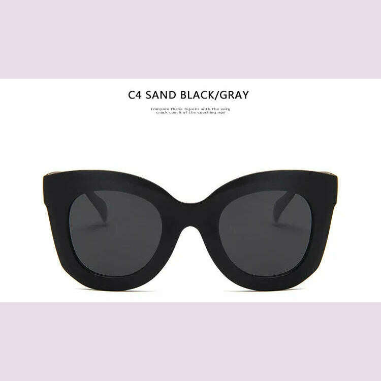 Luxury Rectangle sunglasses women brand designer retro cat eye sun glasses Female Eyewear UV400 oculos - KIMLUD