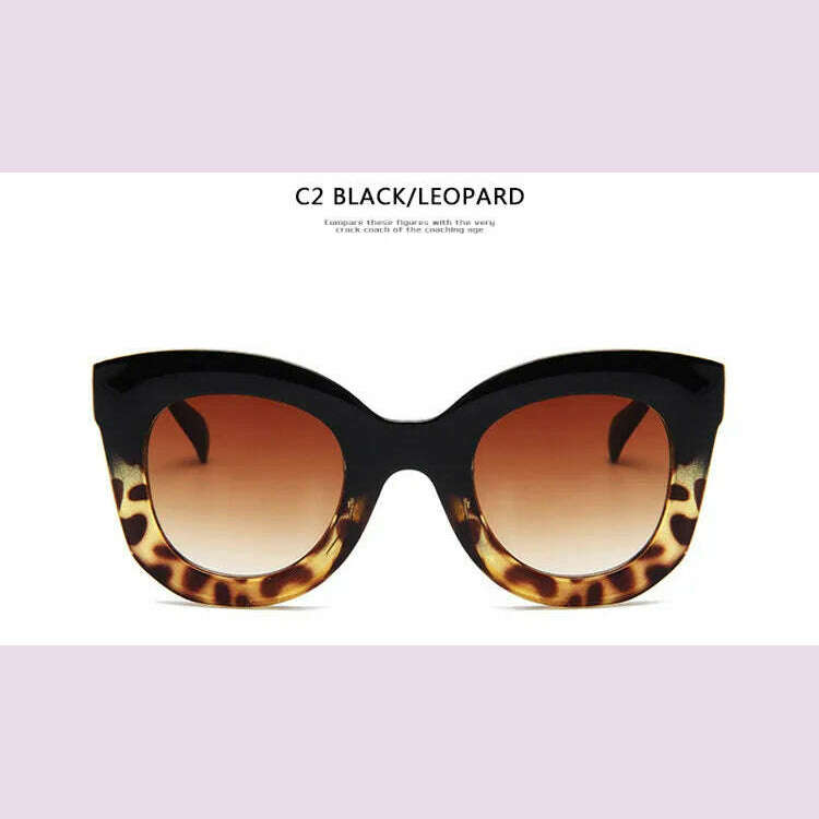 Luxury Rectangle sunglasses women brand designer retro cat eye sun glasses Female Eyewear UV400 oculos - KIMLUD