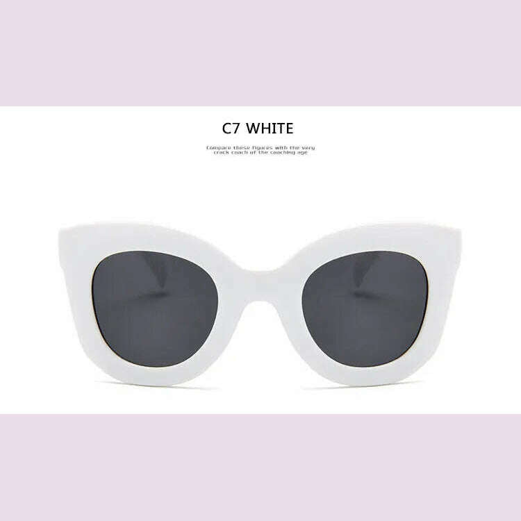 Luxury Rectangle sunglasses women brand designer retro cat eye sun glasses Female Eyewear UV400 oculos - KIMLUD