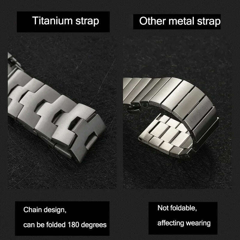 KIMLUD, Luxury Titanium Strap for Apple Watch Band Ultra 49mm 45mm 44mm 41mm 38mm Men's Style Bracelet Correa for IWatch 9 SE 8 7 6 5 4, KIMLUD Womens Clothes