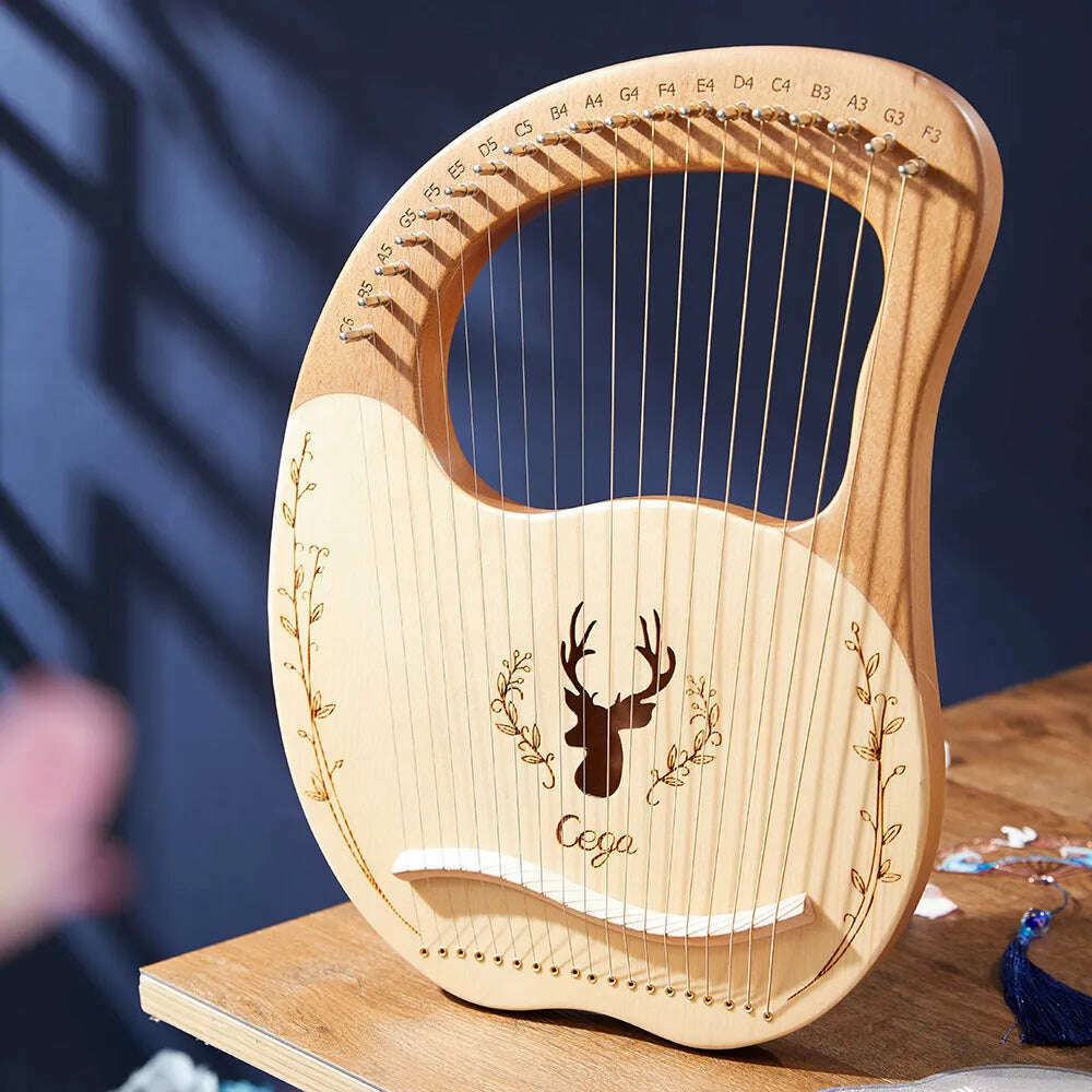 Lyre Harp 10/16/19/21/24 Strings Piano Harp Lyre Harp Mahogany Stringed Musical Instrument With Tuning Wrench Spare Strings - KIMLUD