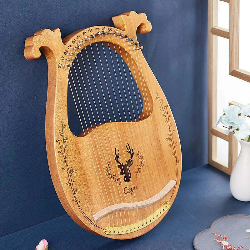 Lyre Harp 10/16/19/21/24 Strings Piano Harp Lyre Harp Mahogany Stringed Musical Instrument With Tuning Wrench Spare Strings - KIMLUD