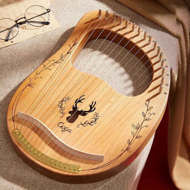 Lyre Harp 10/16/19/21/24 Strings Piano Harp Lyre Harp Mahogany Stringed Musical Instrument With Tuning Wrench Spare Strings - KIMLUD