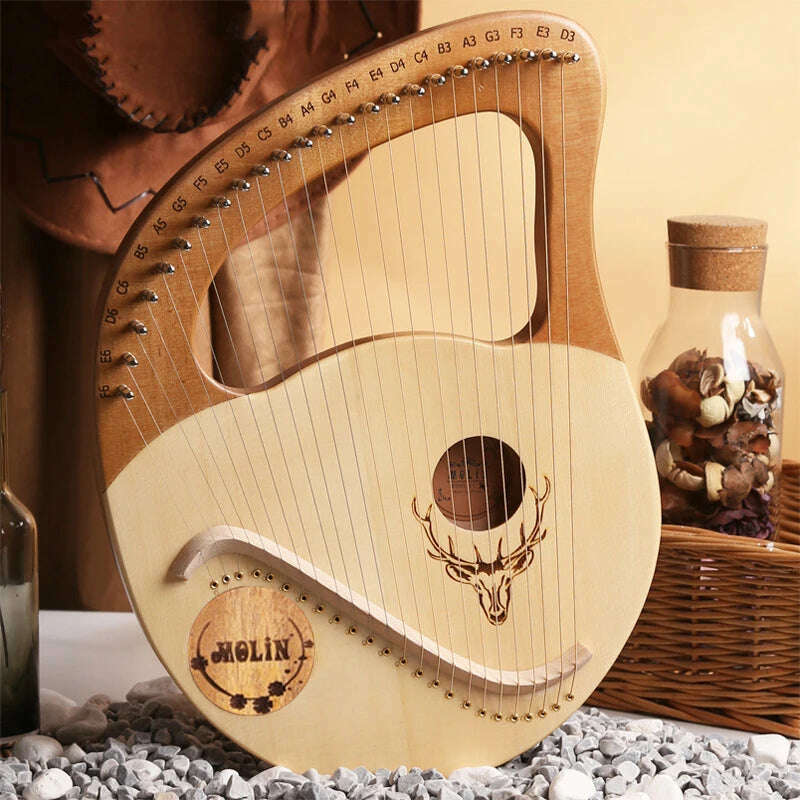 Lyre Harp 10/16/19/21/24 Strings Piano Harp Lyre Harp Mahogany Stringed Musical Instrument With Tuning Wrench Spare Strings - KIMLUD