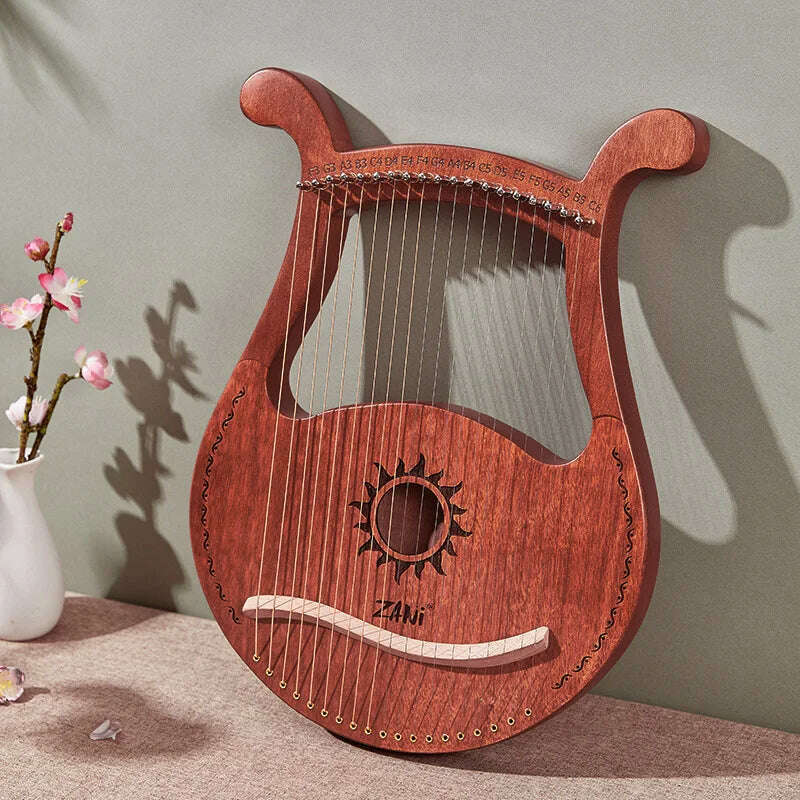 Lyre Harp 10/16/19/21/24 Strings Piano Harp Lyre Harp Mahogany Stringed Musical Instrument With Tuning Wrench Spare Strings - KIMLUD