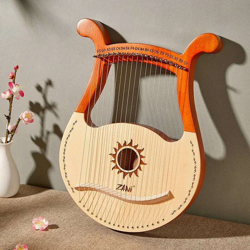 Lyre Harp 10/16/19/21/24 Strings Piano Harp Lyre Harp Mahogany Stringed Musical Instrument With Tuning Wrench Spare Strings - KIMLUD