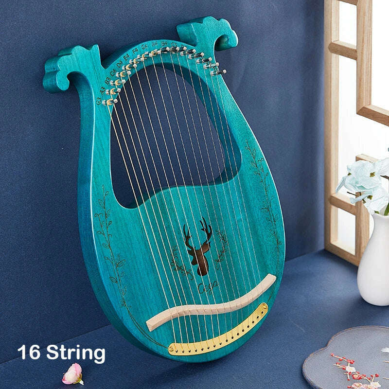 Lyre Harp 10/16/19/21/24 Strings Piano Harp Lyre Harp Mahogany Stringed Musical Instrument With Tuning Wrench Spare Strings - KIMLUD