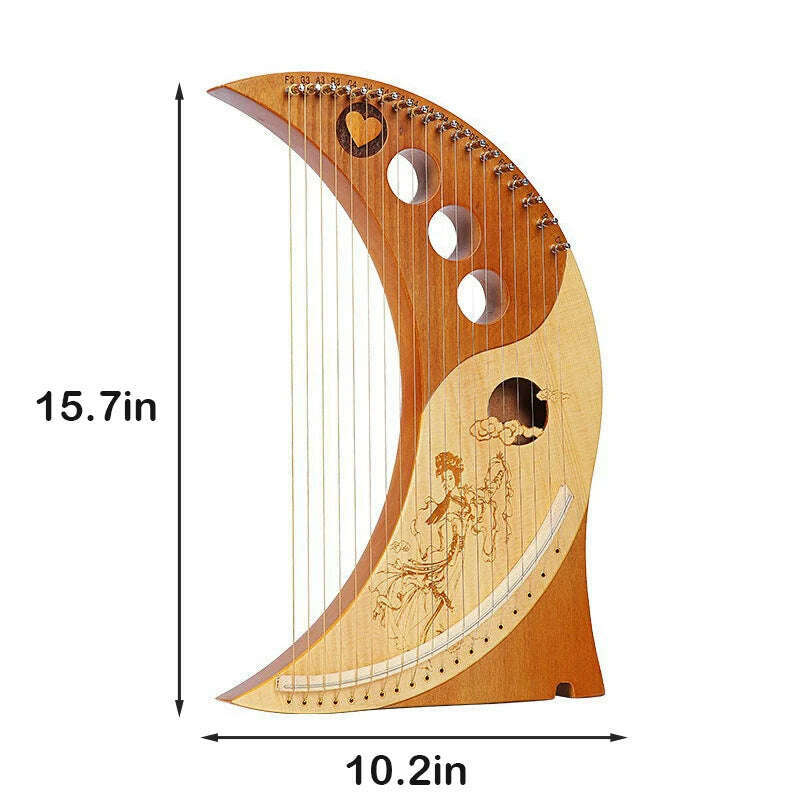 Lyre Harp 10/16/19/21/24 Strings Piano Harp Lyre Harp Mahogany Stringed Musical Instrument With Tuning Wrench Spare Strings - KIMLUD