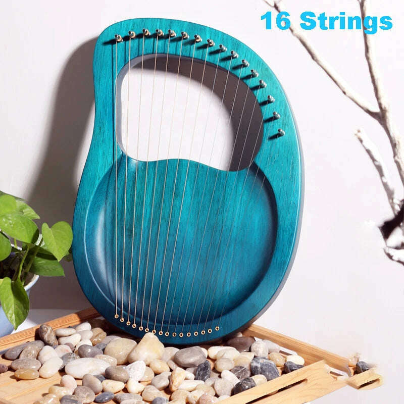 Lyre Harp 10/16/19/21/24 Strings Piano Harp Lyre Harp Mahogany Stringed Musical Instrument With Tuning Wrench Spare Strings - KIMLUD