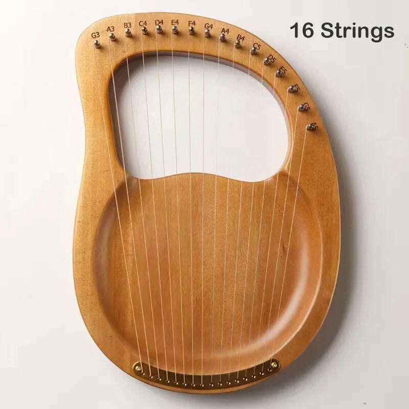 KIMLUD, Lyre Harp 10/16/19/21/24 Strings Piano Harp Lyre Harp Mahogany Stringed Musical Instrument With Tuning Wrench Spare Strings, 16 strings 6, KIMLUD APPAREL - Womens Clothes