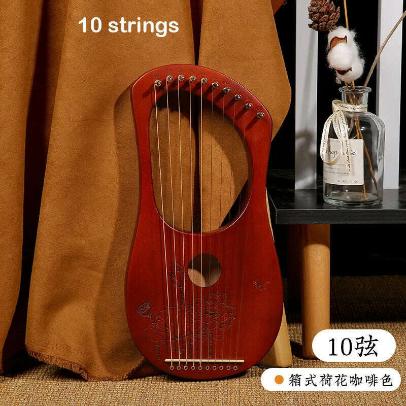 Lyre Harp 10/16/19/21/24 Strings Piano Harp Lyre Harp Mahogany Stringed Musical Instrument With Tuning Wrench Spare Strings - KIMLUD