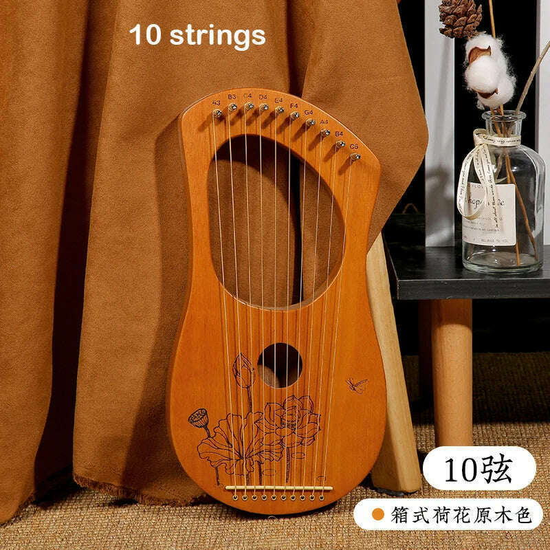 Lyre Harp 10/16/19/21/24 Strings Piano Harp Lyre Harp Mahogany Stringed Musical Instrument With Tuning Wrench Spare Strings - KIMLUD