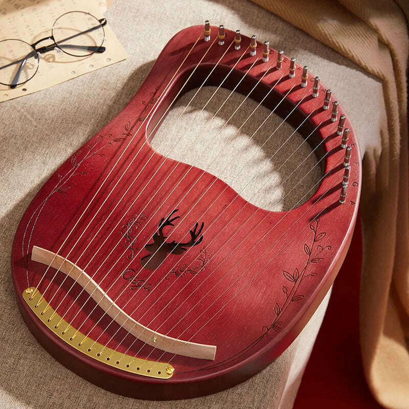 Lyre Harp 10/16/19/21/24 Strings Piano Harp Lyre Harp Mahogany Stringed Musical Instrument With Tuning Wrench Spare Strings - KIMLUD