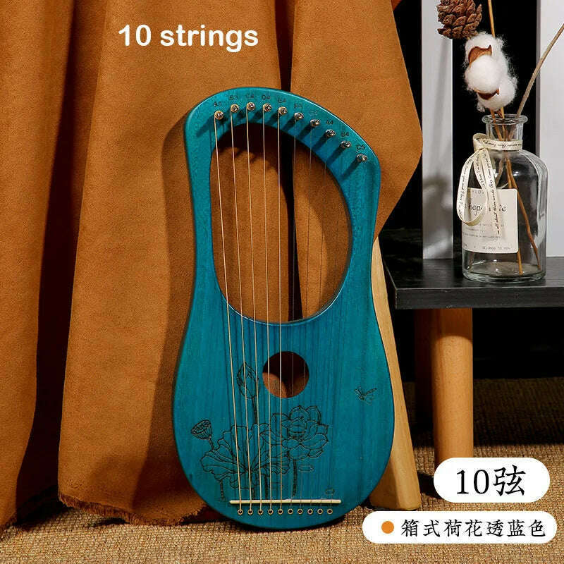 Lyre Harp 10/16/19/21/24 Strings Piano Harp Lyre Harp Mahogany Stringed Musical Instrument With Tuning Wrench Spare Strings - KIMLUD