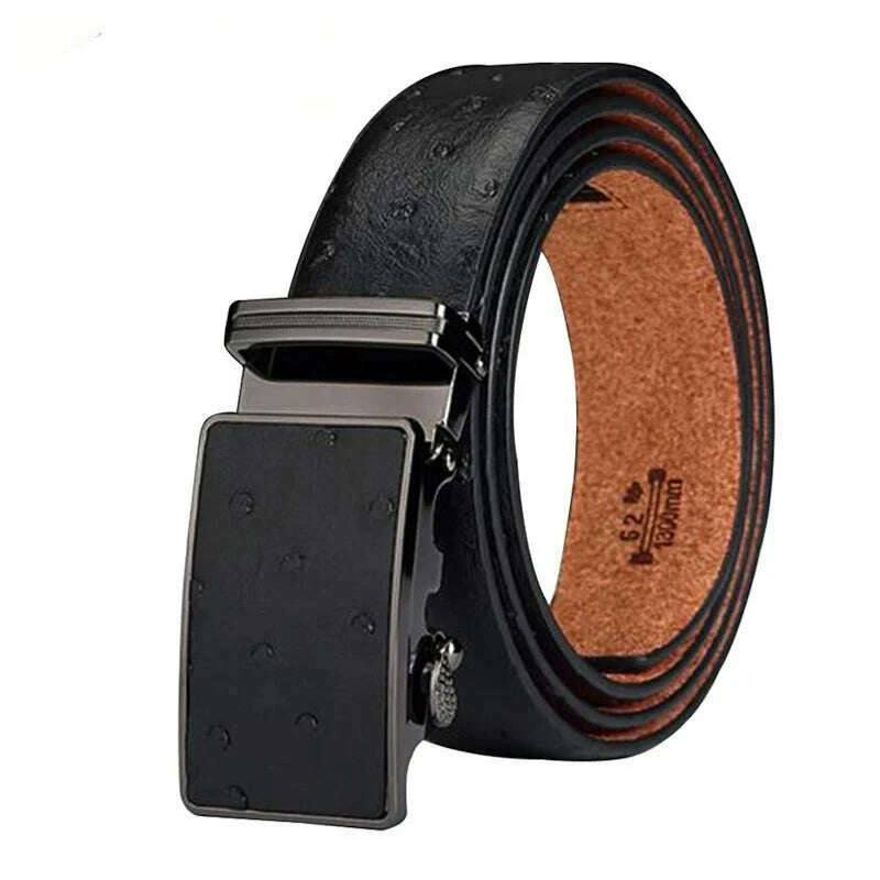 Maikun Luxury Leather Belt for Men Original Designt Ostrich Grain Automatic Buckle Belt Ceinture Homme Cinto Masculino - KIMLUD