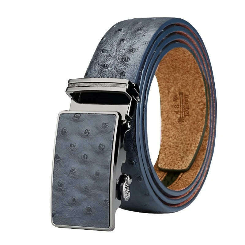 Maikun Luxury Leather Belt for Men Original Designt Ostrich Grain Automatic Buckle Belt Ceinture Homme Cinto Masculino - KIMLUD