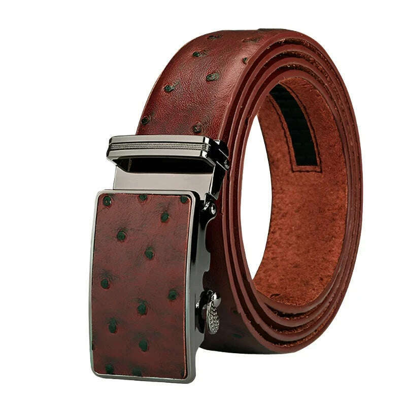 Maikun Luxury Leather Belt for Men Original Designt Ostrich Grain Automatic Buckle Belt Ceinture Homme Cinto Masculino - KIMLUD