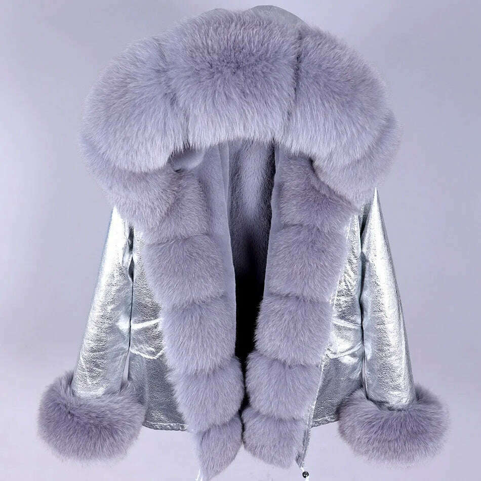 KIMLUD, MAOMAOKONG Winter Luxury Jacket Women Real Fox Fur Coat Big Natural Raccoon Fur Collar Hood Thick Warm Short Parkas Streetwear, 05 / S, KIMLUD APPAREL - Womens Clothes