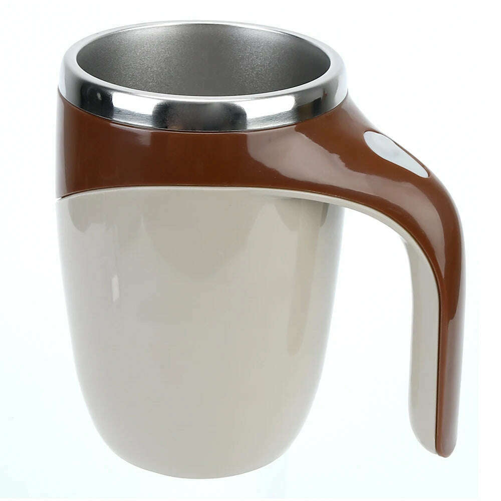 KIMLUD, Mark Cup Magnetic Rotating Lazy Coffee Stirring Cup Auto Stirring Cup Electric Milk Cup Warmer Bottle 304 Stainless Steel, Brown 380ml / 380ml, KIMLUD APPAREL - Womens Clothes