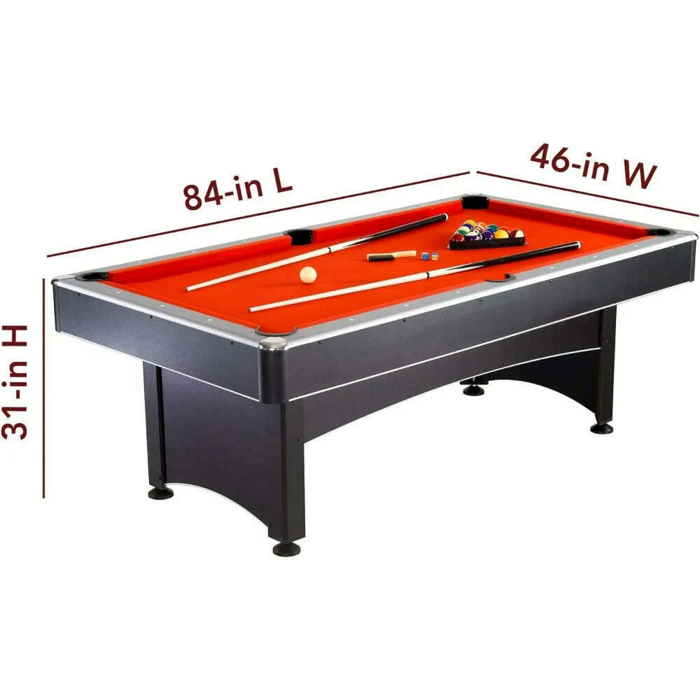 KIMLUD, Maverick 7-Foot Pool and Table Tennis Multi Game with Red Felt and Blue Table Tennis Surface. Includes Cues, Paddles and Balls, KIMLUD Womens Clothes