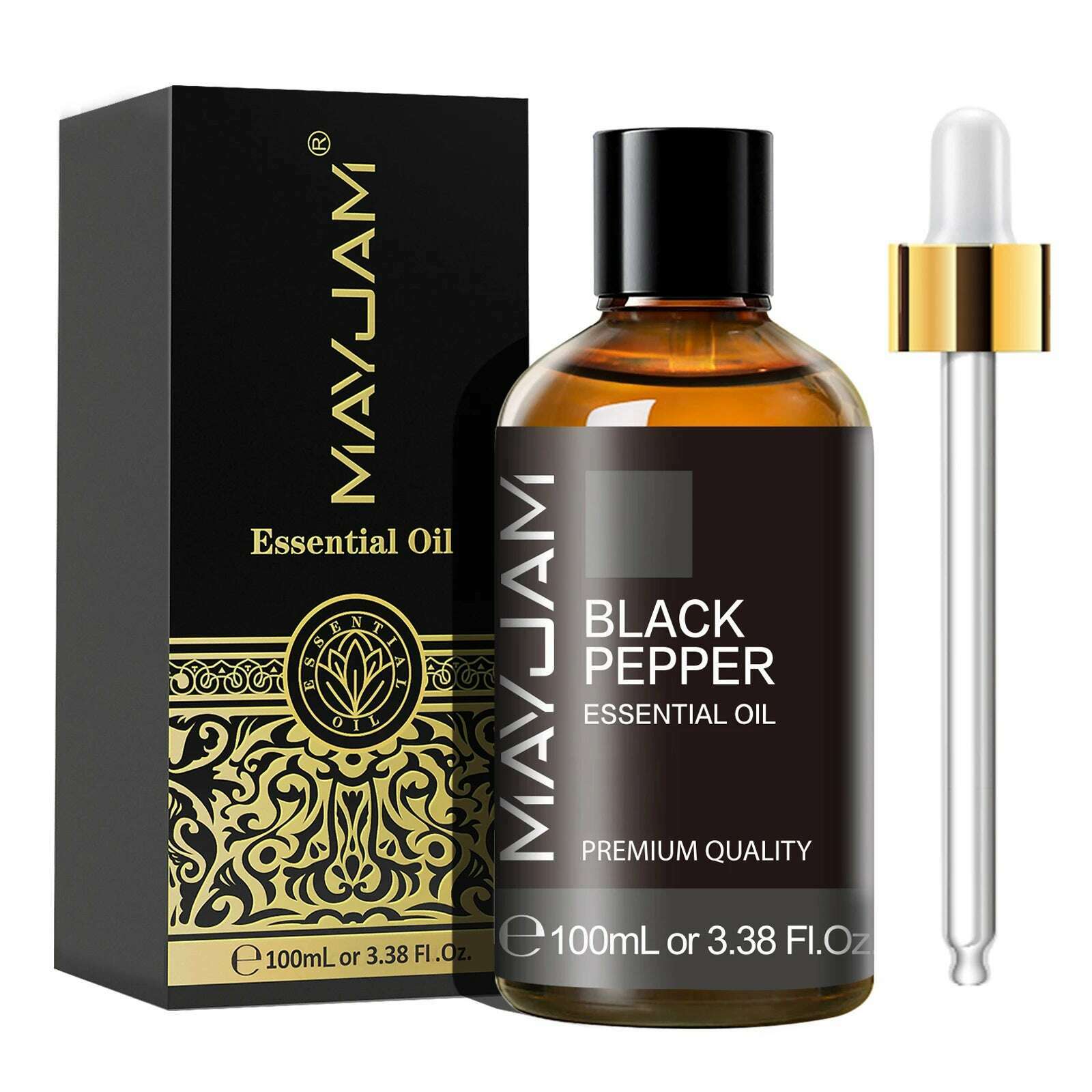 KIMLUD, MAYJAM 1PCS 100ML Essential Oil with Dropper Sandalwood Lavender Eucalyptus Vanilla Aroma Oil For Humidifier Scent Candle Burner, Black Pepper / 100ml, KIMLUD APPAREL - Womens Clothes