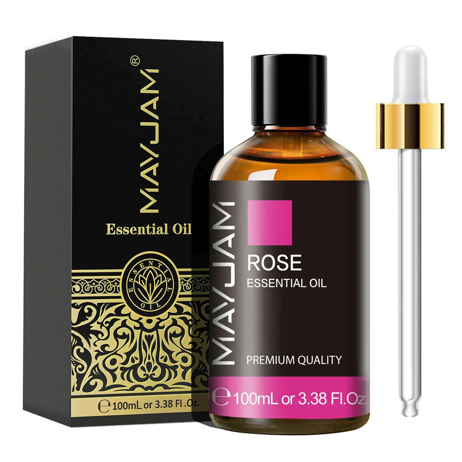 KIMLUD, MAYJAM 1PCS 100ML Essential Oil with Dropper Sandalwood Lavender Eucalyptus Vanilla Aroma Oil For Humidifier Scent Candle Burner, Rose / 100ml, KIMLUD APPAREL - Womens Clothes