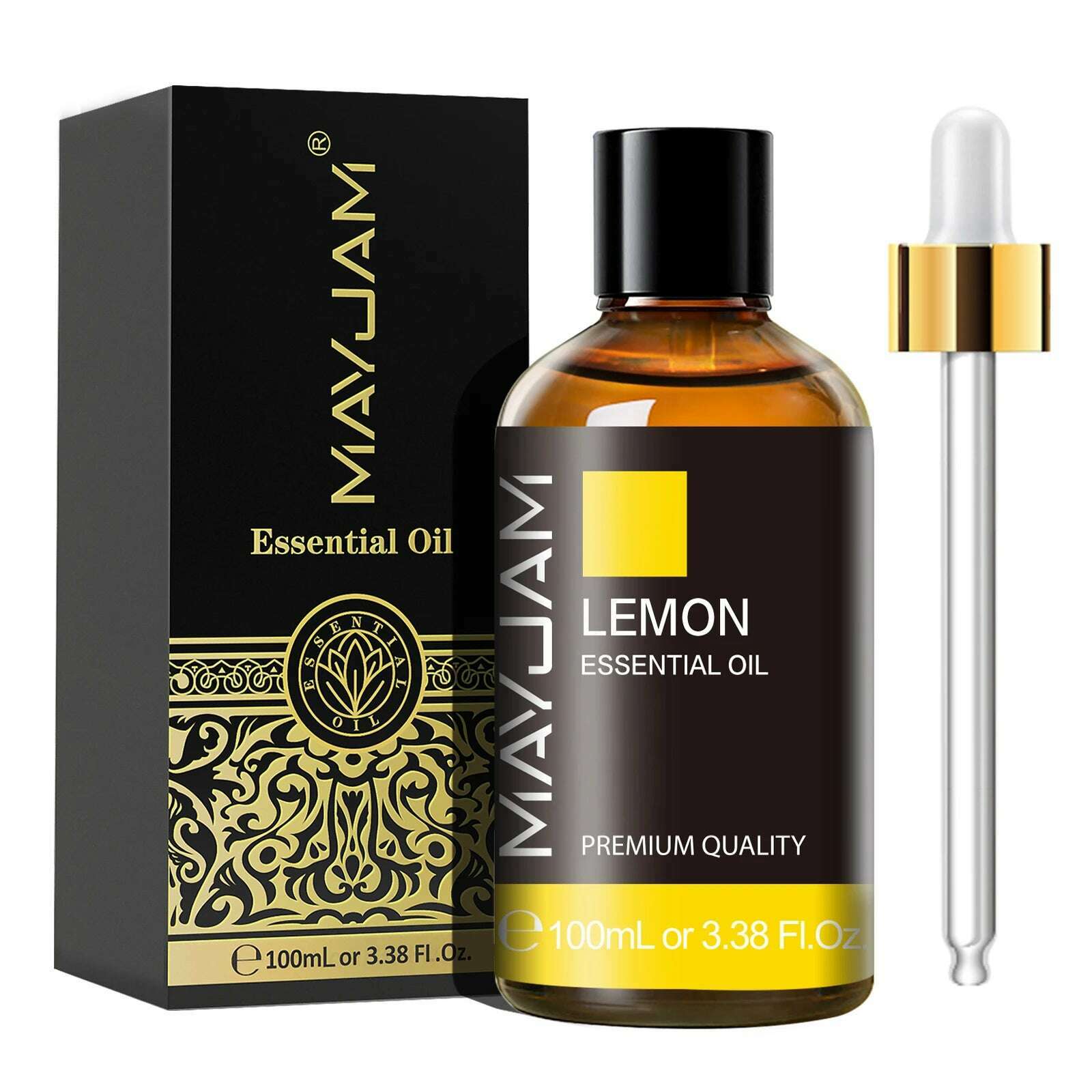 KIMLUD, MAYJAM 1PCS 100ML Essential Oil with Dropper Sandalwood Lavender Eucalyptus Vanilla Aroma Oil For Humidifier Scent Candle Burner, Lemon / 100ml, KIMLUD APPAREL - Womens Clothes