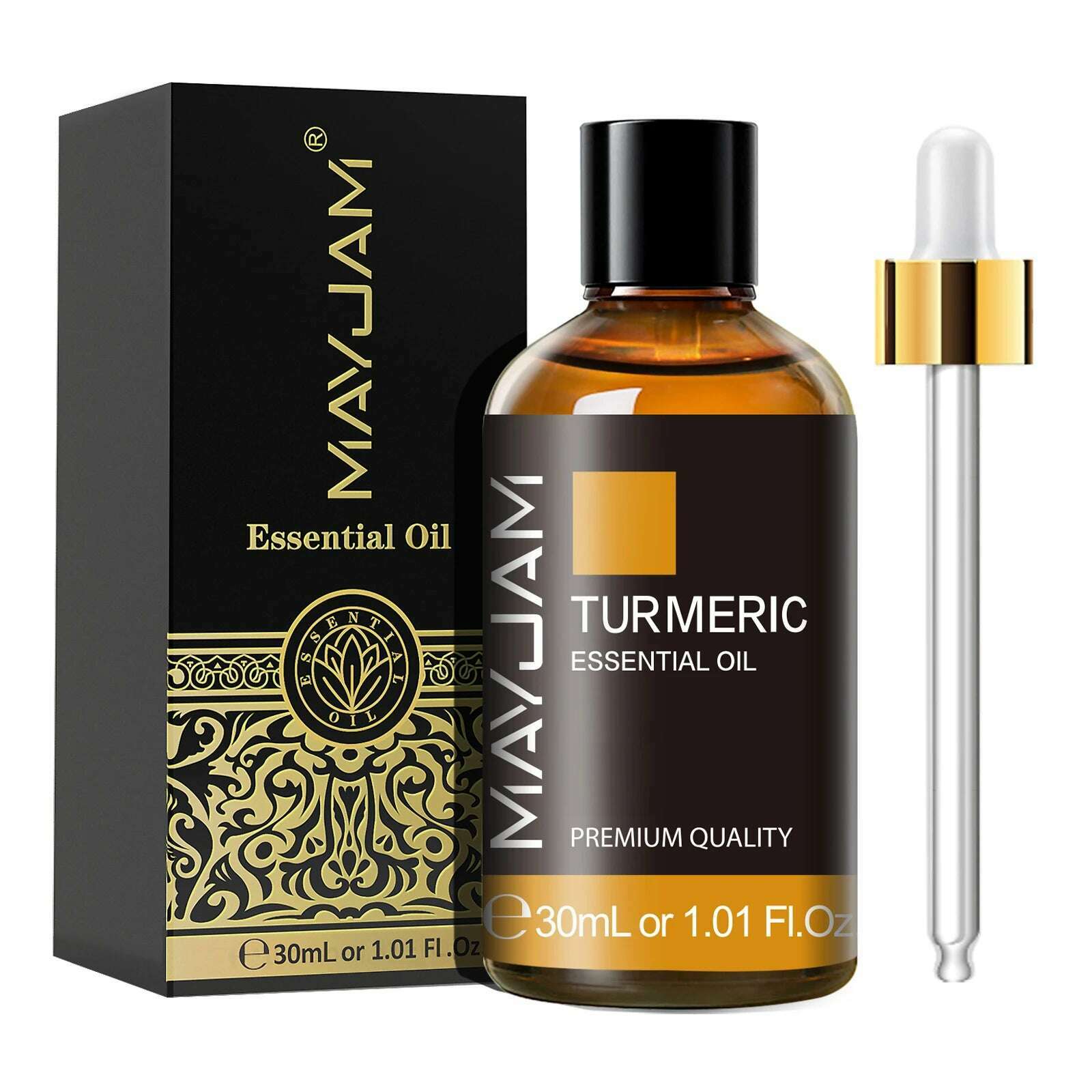 KIMLUD, MAYJAM 30ML with Dropper Essential Oils Oregano Lemon Eucalyptus Spearmint Neroli Helichrysum Turmeric Anise Star Tea Tree, Turmeric / 30ml, KIMLUD APPAREL - Womens Clothes