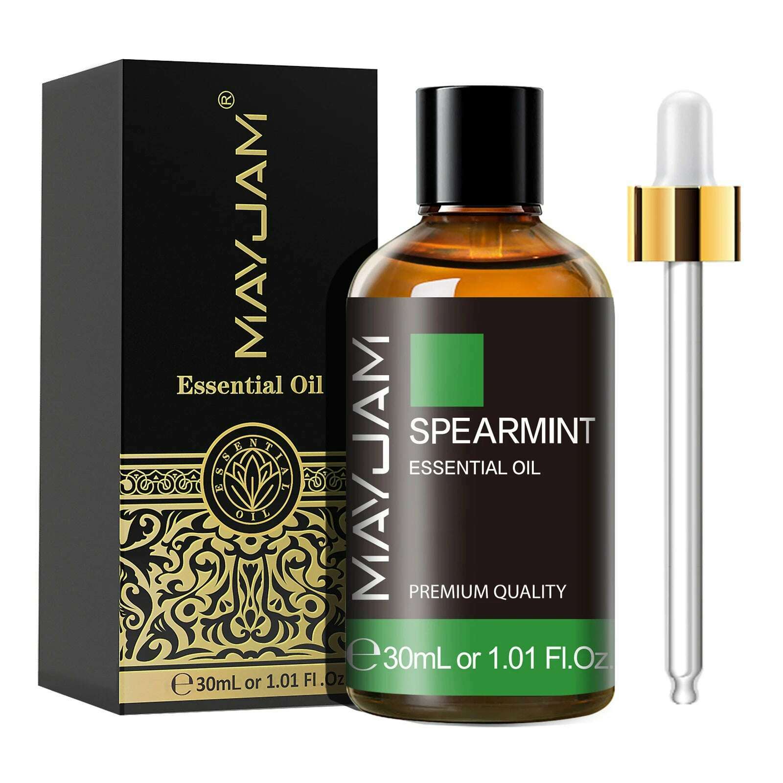 KIMLUD, MAYJAM 30ML with Dropper Essential Oils Oregano Lemon Eucalyptus Spearmint Neroli Helichrysum Turmeric Anise Star Tea Tree, Spearmint / 30ml, KIMLUD APPAREL - Womens Clothes