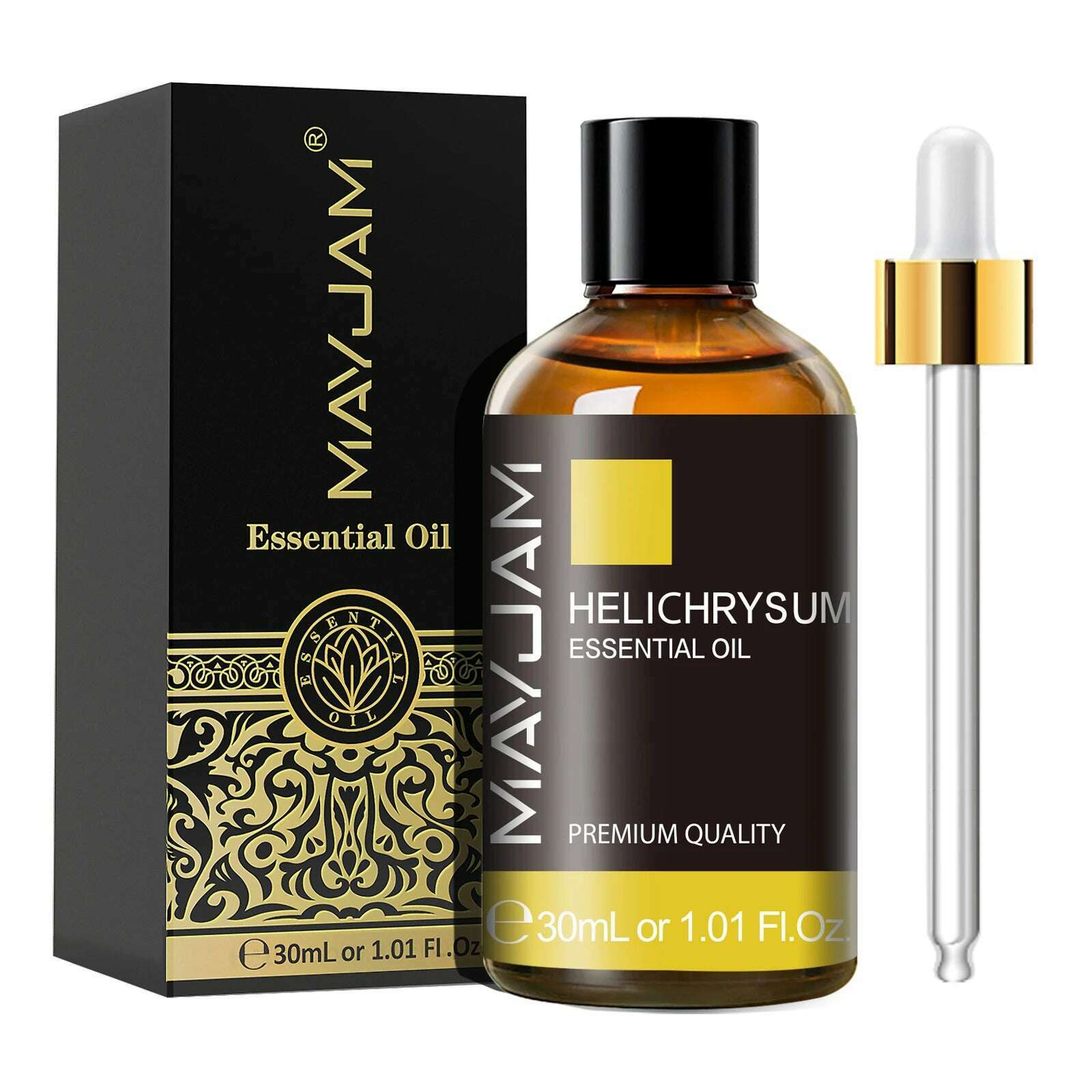 KIMLUD, MAYJAM 30ML with Dropper Essential Oils Oregano Lemon Eucalyptus Spearmint Neroli Helichrysum Turmeric Anise Star Tea Tree, Helichrysum / 30ml, KIMLUD APPAREL - Womens Clothes