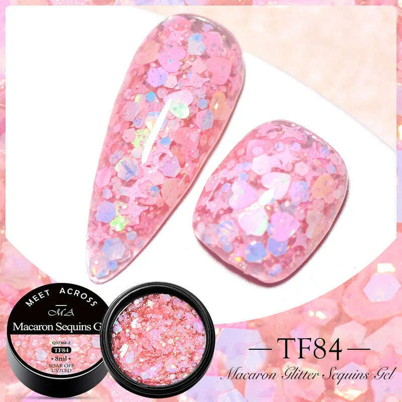 KIMLUD, MEET ACROSS 5ml Pink Dried Flower Gel Nail Polish Natural Flower Fairy Nail Art Gel Soak Off UV LED Painting Varnishes For Nails, Q52368-2, KIMLUD APPAREL - Womens Clothes