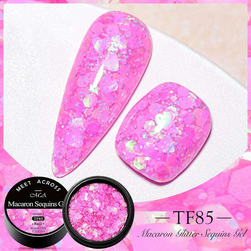 KIMLUD, MEET ACROSS 5ml Pink Dried Flower Gel Nail Polish Natural Flower Fairy Nail Art Gel Soak Off UV LED Painting Varnishes For Nails, Q52368-3, KIMLUD APPAREL - Womens Clothes