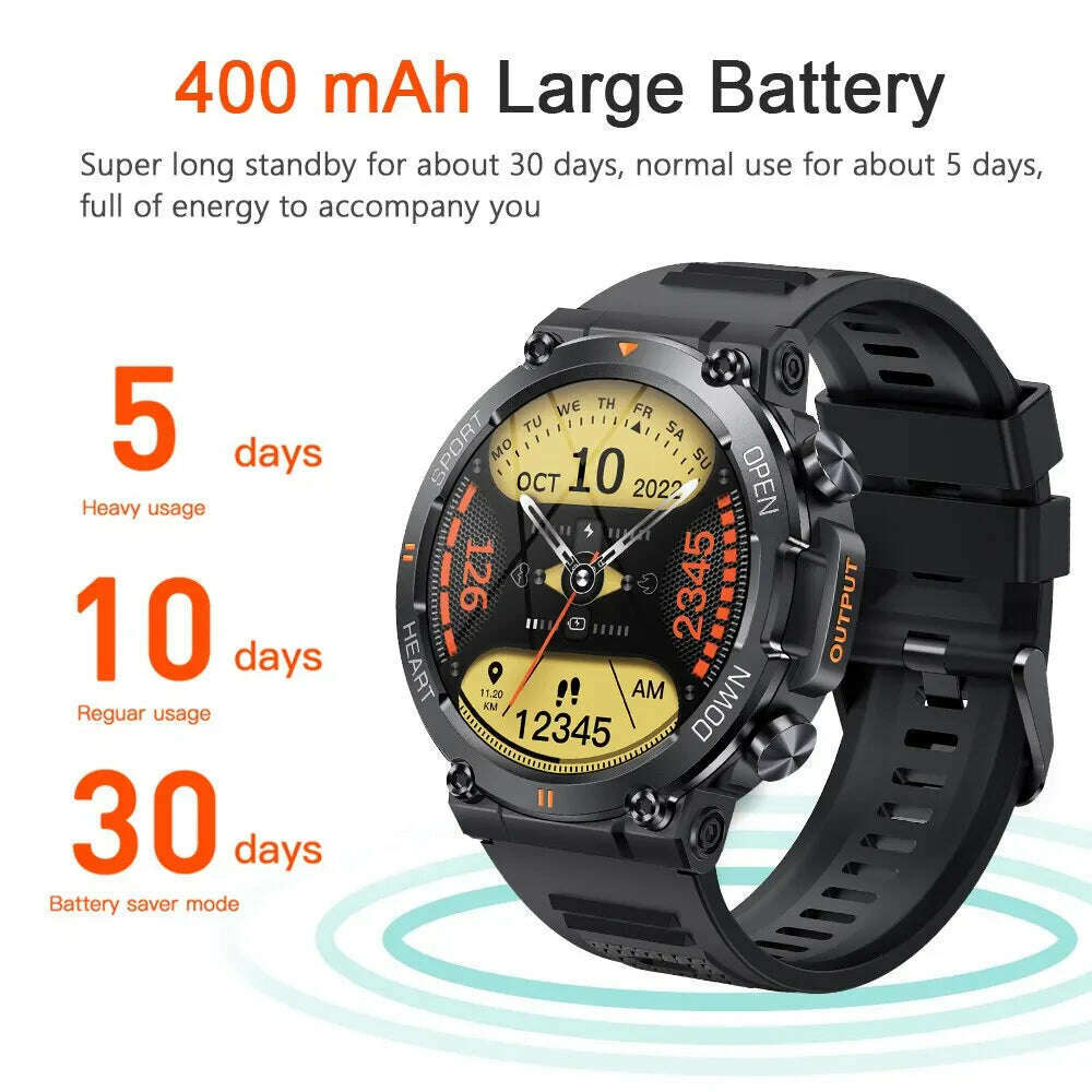 MELANDA 1.39 Inch HD Bluetooth Call Smart Watch Men Sports Fitness Tracker Heart Monitor 400mAh Smartwatch For Android IOS K56 - KIMLUD