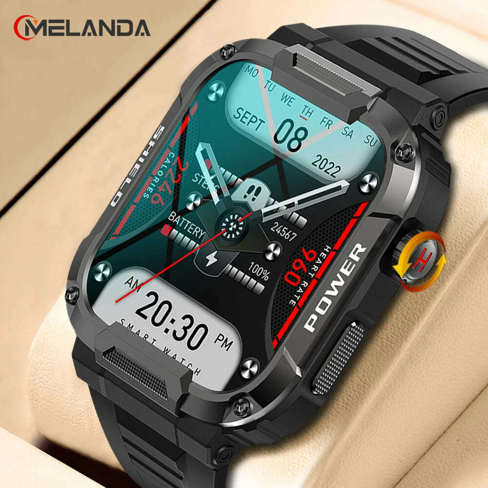 KIMLUD, MELANDA New Bluetooth Call Smart Watch Men Sport Fitness Tracker Voice Assistant IP68 Waterproof Male Smartwatch for Android IOS, KIMLUD Womens Clothes
