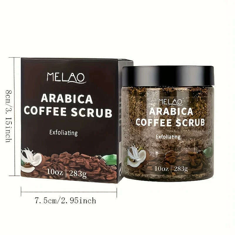 MELAO Arabica Coffee Scrub - All Natural Exfoliating Body Scrub for Skin Care Dead Sea Salt and Arabica Coffee Moisturizing - KIMLUD