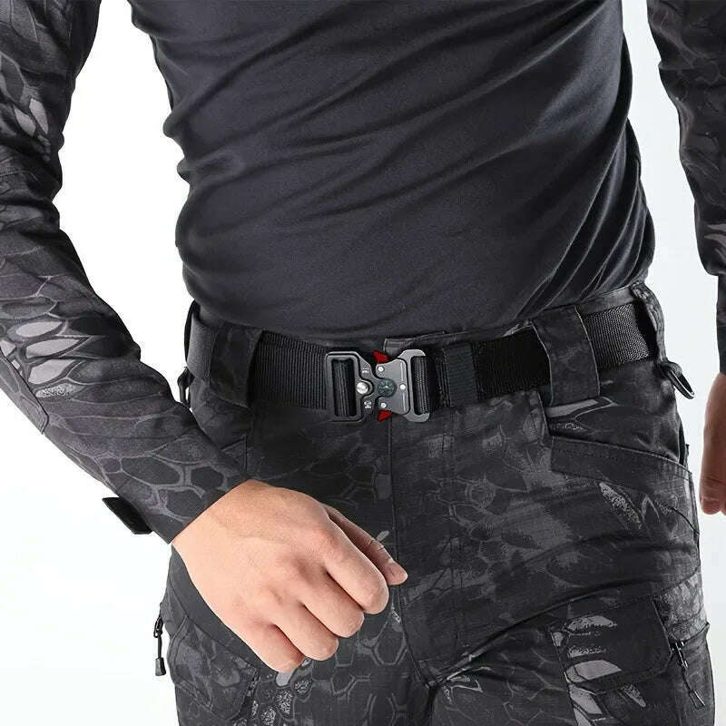 Men Belt Army Outdoor Hunting Tactical Multi Function Combat Survival High Quality Marine Corps Canvas For Nylon Male Luxury - KIMLUD