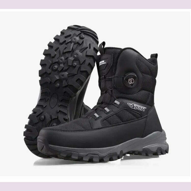 Men Boots 2024 Winter New Waterproof Non-slip Thicken Plush Cotton Shoes For Male -40℃ Warm Snow Boots Men Botas Para Hombres - KIMLUD