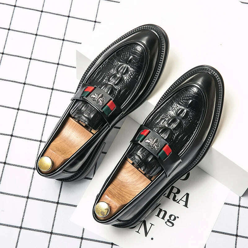 KIMLUD, Men Casual Shoes Breathable Leather Loafers Business Office Shoes For Men Driving Moccasins Comfortable Slip On Tassel Shoe37-44, Black / 37, KIMLUD APPAREL - Womens Clothes