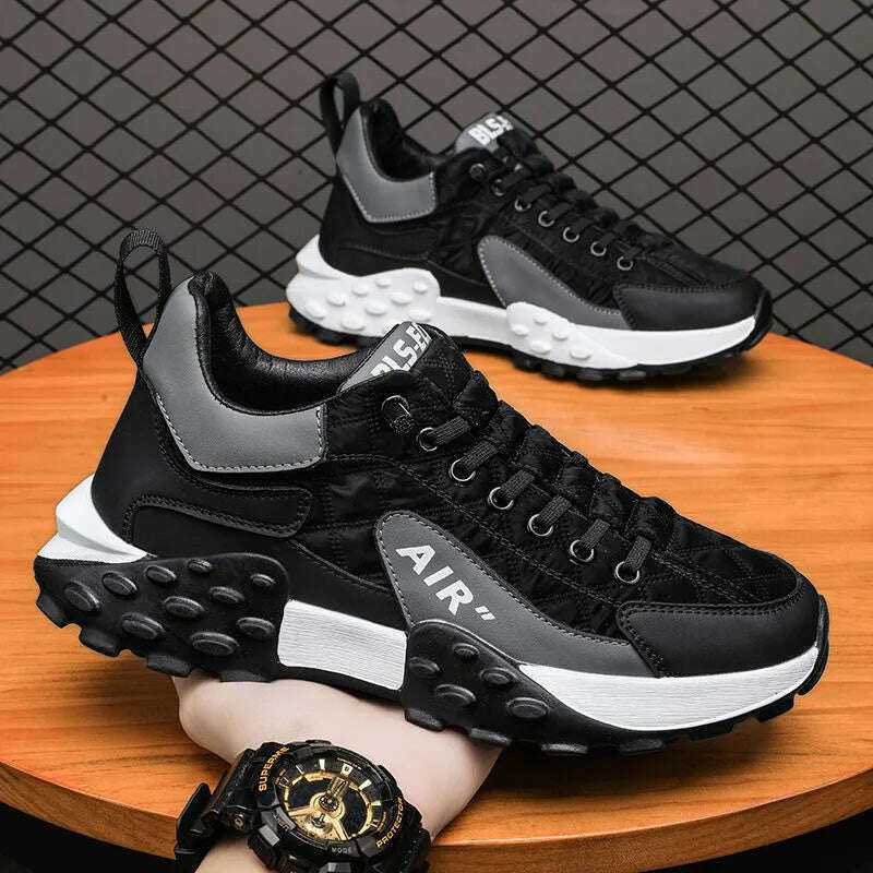 KIMLUD, Men Casual Sneakers Fashion High Quality Non-slip Outdoor Casual Shoes Man 2024 Spring Autumn Comfortable New Sport Casual Shoes, Black / 44, KIMLUD APPAREL - Womens Clothes