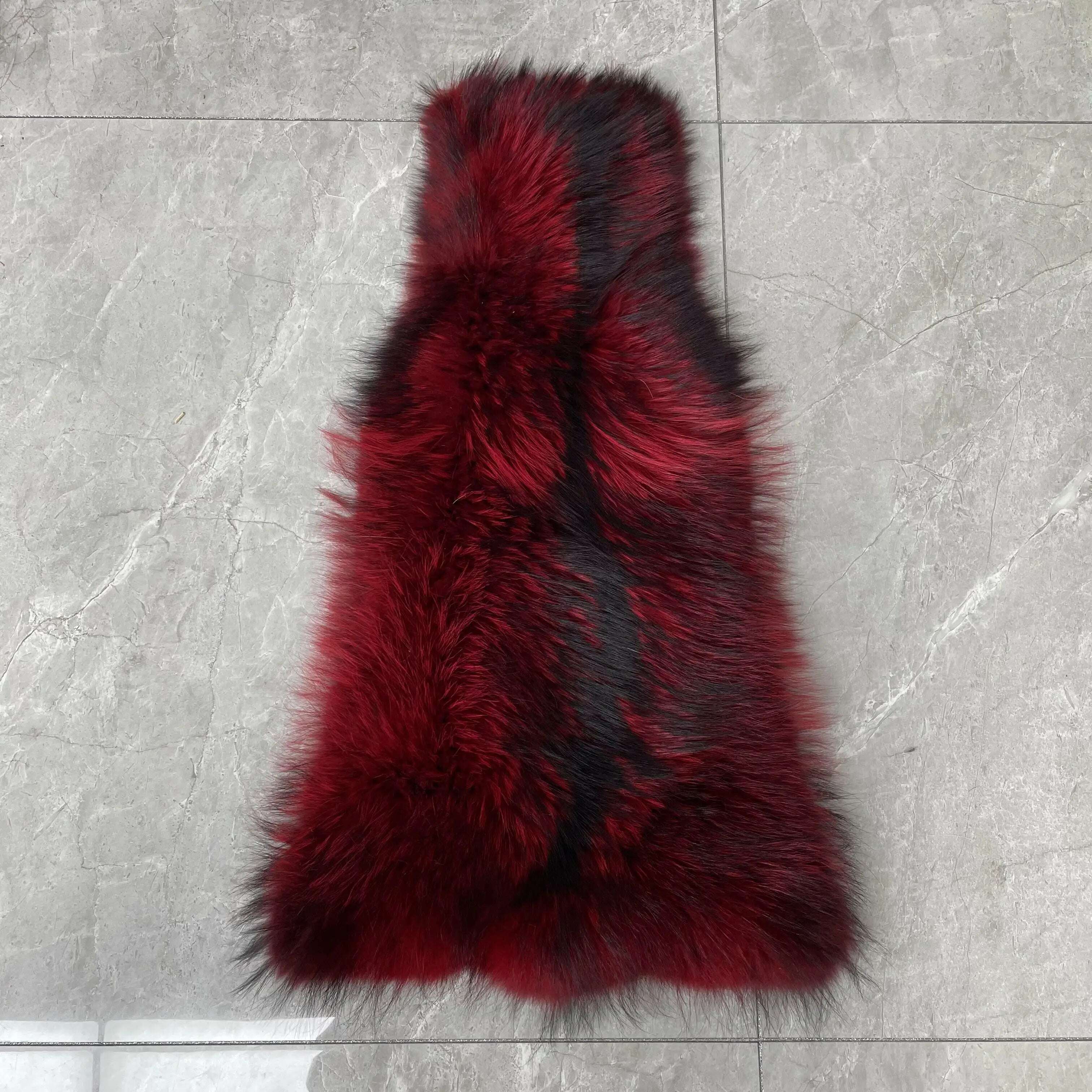 KIMLUD, Men Clothes Golden Island White Special Fox Fur Coat Full Pelt Customized Size Available, RED / XS(88cm), KIMLUD APPAREL - Womens Clothes